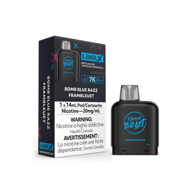 Flavour Beast LEVEL X Pods 14mL - BOMB BLUE RAZZ