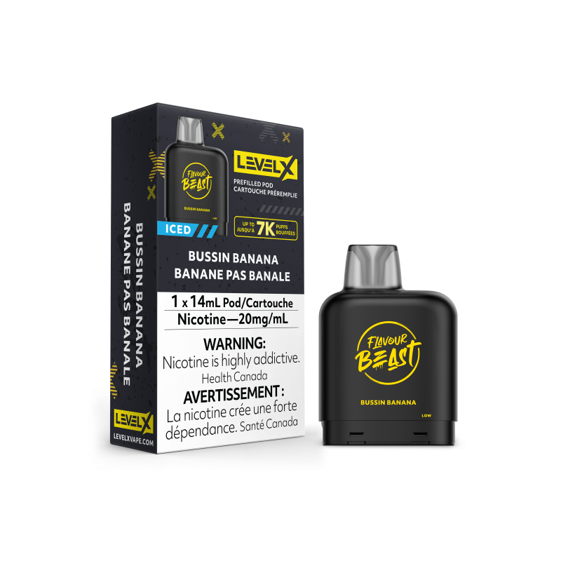 Flavour Beast LEVEL X Pods 14mL - BUSSIN BANANA ICED