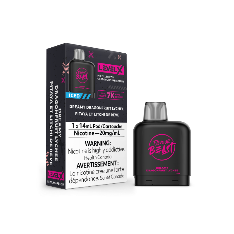 Flavour Beast LEVEL X Pods 14mL - DREAMY DRAGONFRUIT LYCHEE ICED