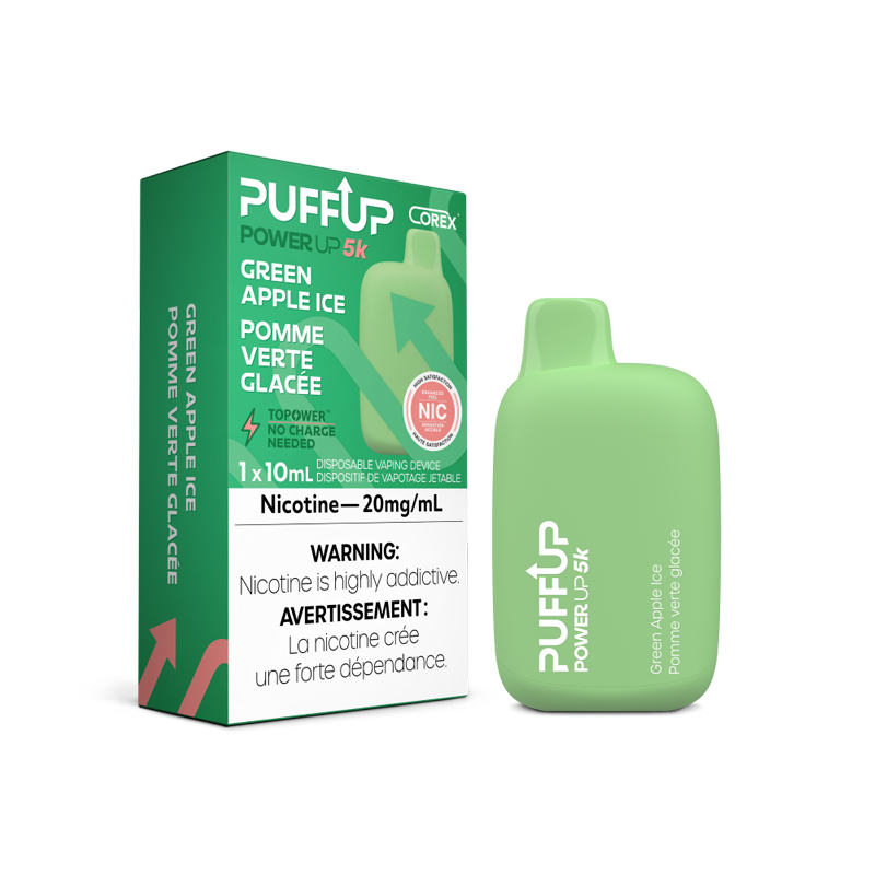 PuffUP Power Up 5K Puff - GREEN APPLE ICE