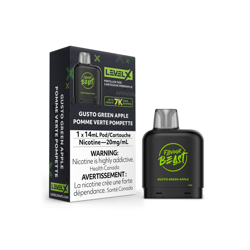 Flavour Beast LEVEL X Pods 14mL - GUSTO GREEN APPLE