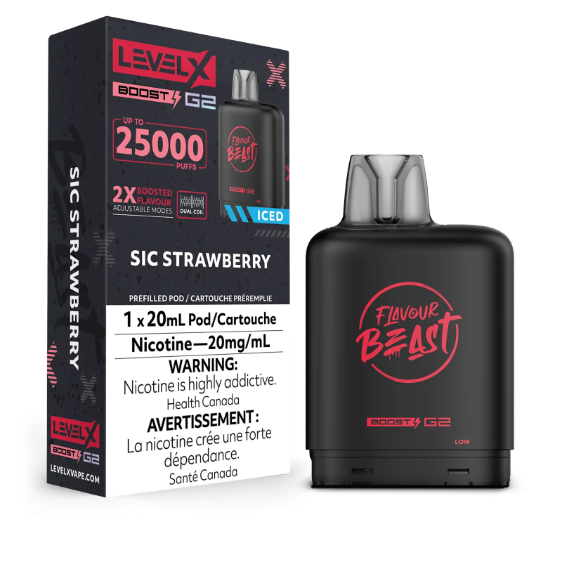 Flavour Beast Level X BOOST G2 Pods 20mL - SIC STRAWBERRY ICED