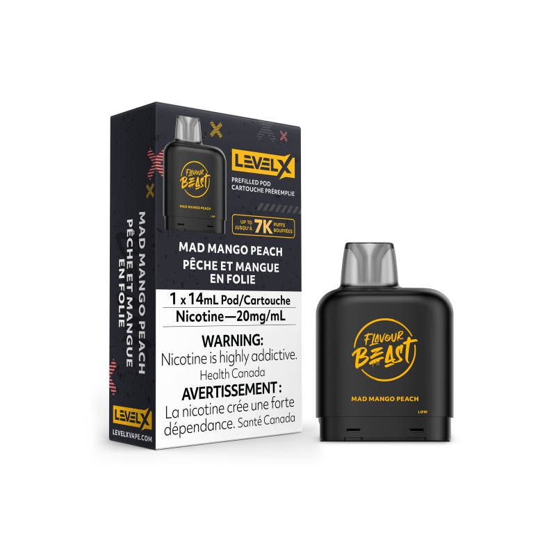 Flavour Beast LEVEL X Pods 14mL - MAD MANGO PEACH