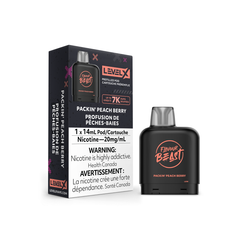 Flavour Beast LEVEL X Pods 14mL - PACKIN PEACH BERRY