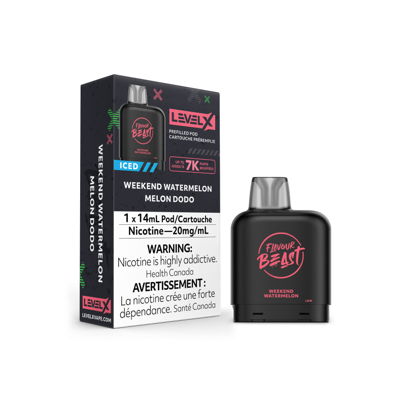 Flavour Beast LEVEL X Pods 14mL - WEEKEND WATERMELON ICED