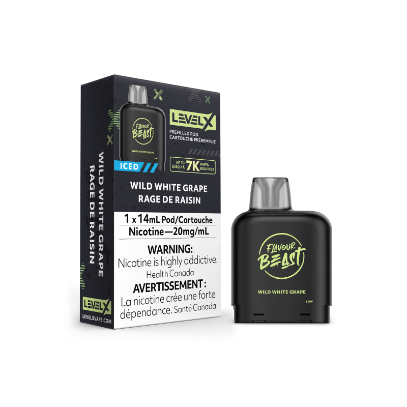 Flavour Beast LEVEL X Pods 14mL - WILD WHITE GRAPE ICED