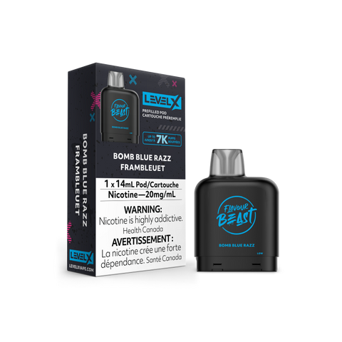 Flavour Beast LEVEL X Pods 14mL - BOMB BLUE RAZZ