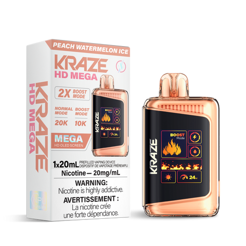 KRAZE HD MEGA 20K - PEACH WATERMELON ICE