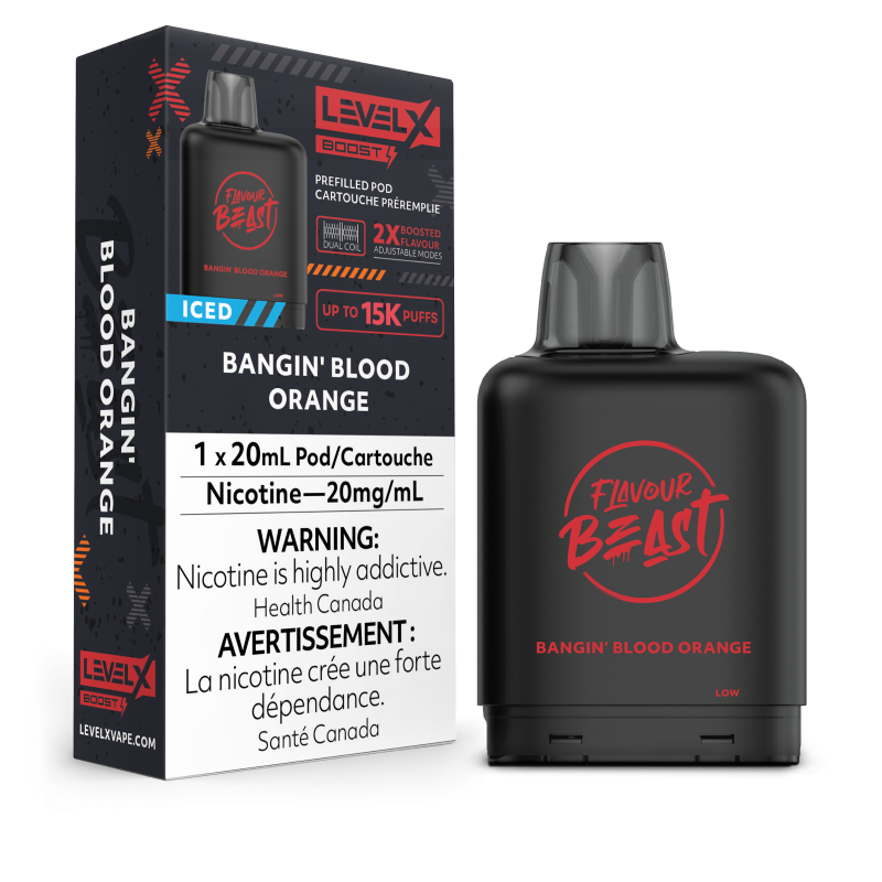 Flavour Beast Level X BOOST Pods 20ml - BANGIN BLOOD ORANGE