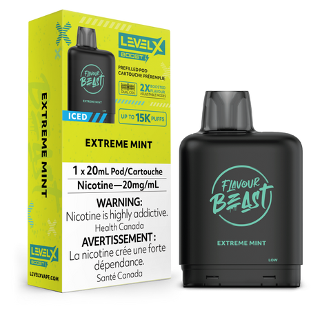 Flavour Beast Level X BOOST Pods 20ml - EXTREME MINT