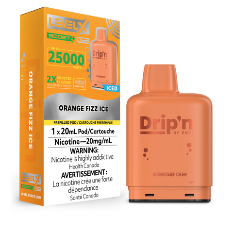 Dripn LEVEL X BOOST G2 Pods 20mL - ORANGE FIZZ ICE
