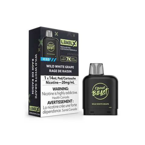 Flavour Beast LEVEL X Pods 14mL - WILD WHITE GRAPE ICED