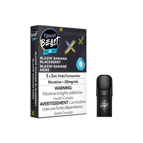 Flavour Beast Pods 3pk. - BLAZIN BANANA BLACKBERRY