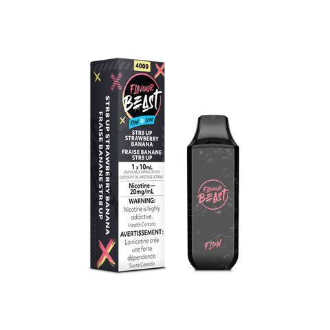 Flavour Beast Flow Disposable 4000 - STR8 UP STRAWBERRY BANANA ICED