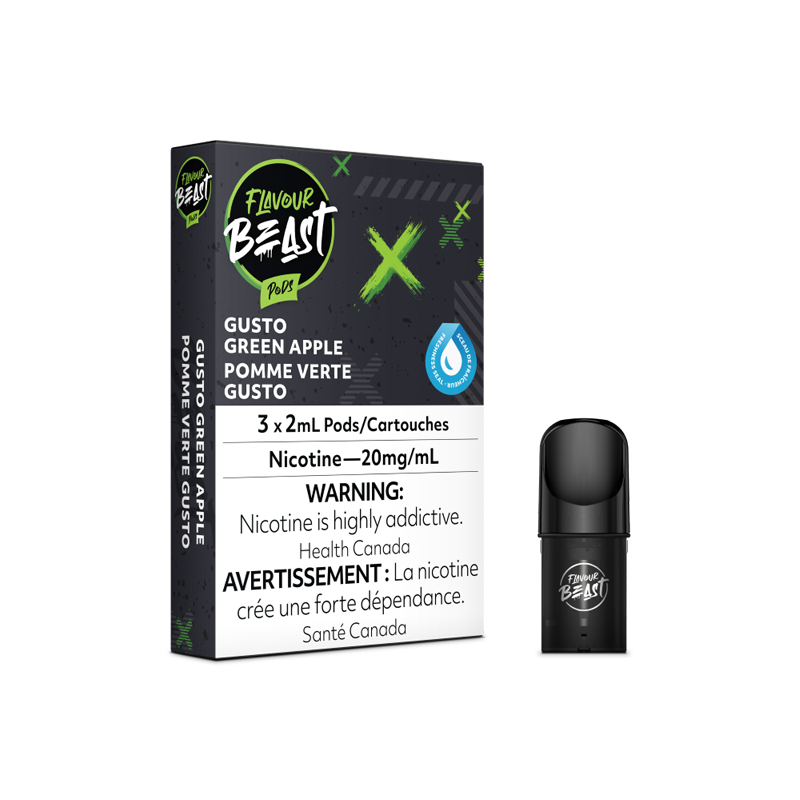 Flavour Beast Pods 3pk. - GUSTO GREEN APPLE