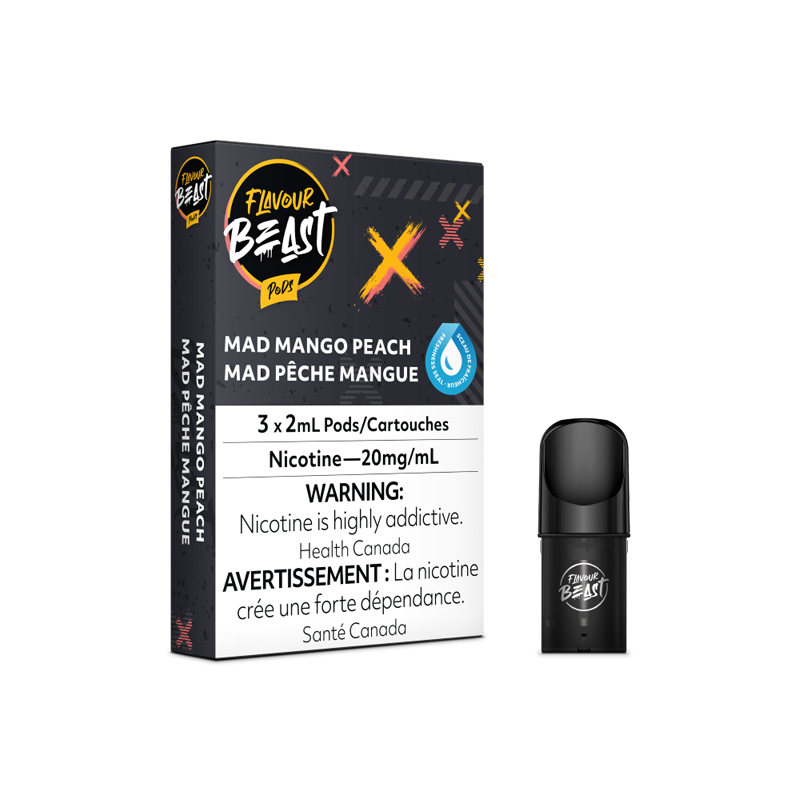 Flavour Beast Pods 3pk. - MAD MANGO PEACH